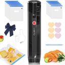 Handheld Compact Vacuum Sealer for Food Preservation, Portable Cordless Sealer Machine Food Fresh,Vacuum Sealer with 10 PCS Reusable Sous Vide Bags for Preserving Vegetables, Fruits