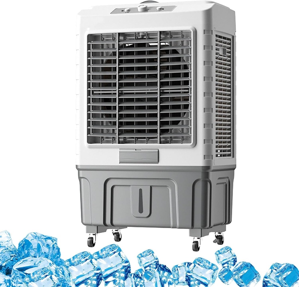 Evaporative Air Cooler,3-Speed,Portable Swamp Cooler,with Large Water Tank,120° Oscillation,for Indoor,Outdoor (95cm/37in 55L)