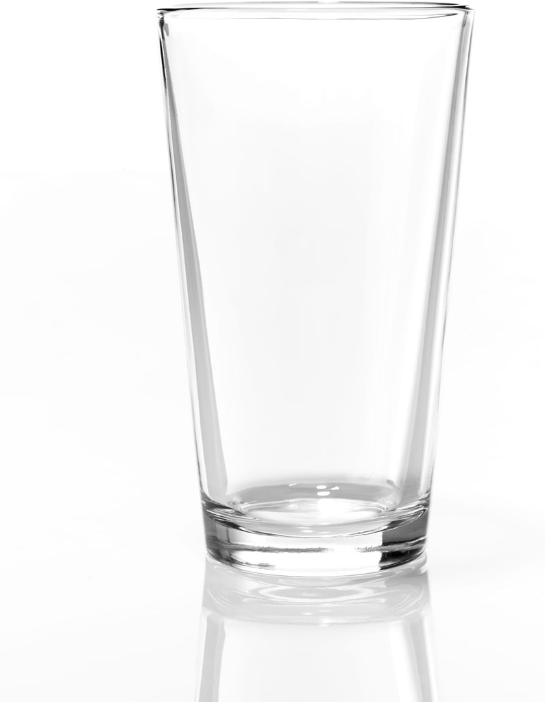 Necessia Heat-Tempered Durable Rim Pint Beer Glasses - 16oz, Set of 6 - Premium Quality, Stylish and Long-Lasting Beverage Glassware, Perfect for Home Bars, Restaurants, and Parties, Made in USA