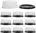 Hemoton 10pcs Plastic Disposable Cake Containers Carriers with Dome Lids and Cake Boards Round Cake Carrier for Transport, Storing, Display Cakes 8 inch