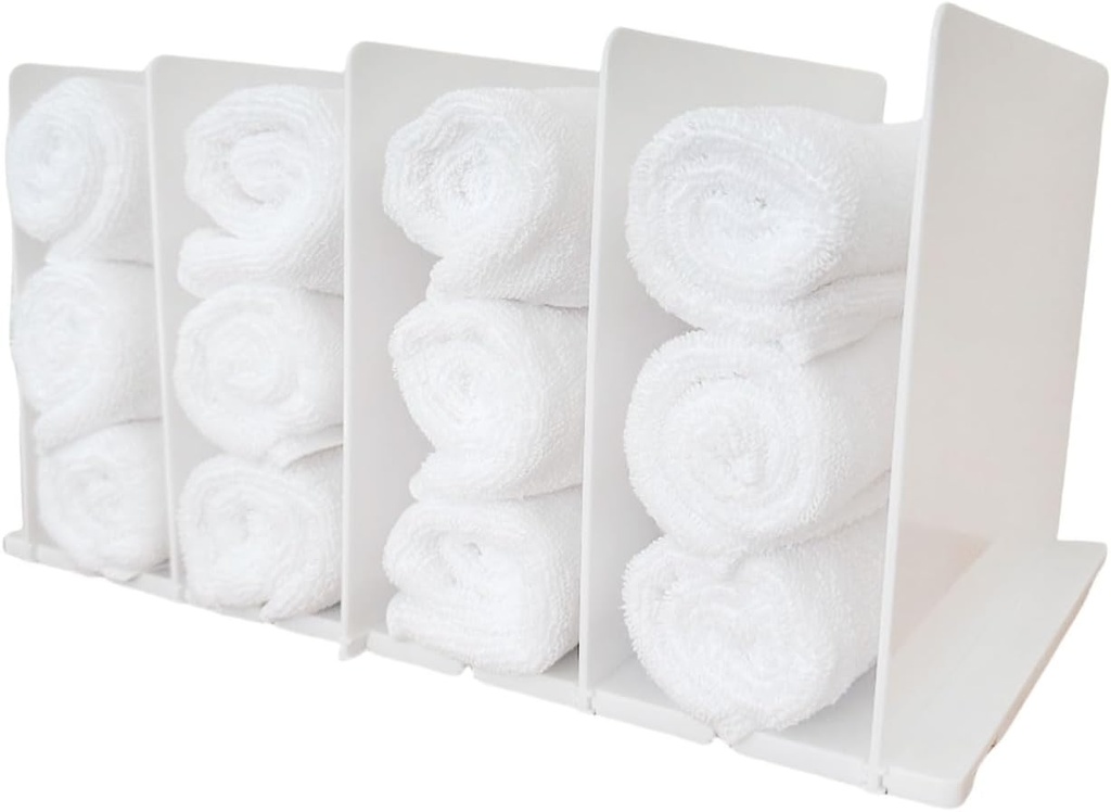 Towel Organizer for Closet:Bathroom & Cabinet Under Sink Towel Storage, Beach & Hand Towels and wash Cloths Holder Space Saving Closet Organizers and Storage