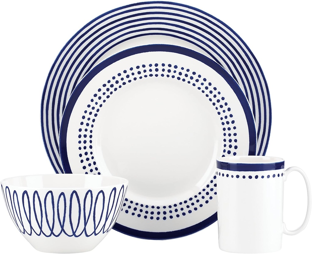 Kate Spade New York Charlotte Street East 4 Piece Place Setting,Blue