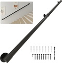 5FT Black Industrial Iron Handrail, Premium Wall-Mounted Support Handle for Indoor Stairs and Outdoor Decks, Non-Slip & Rust-Resistant Grip