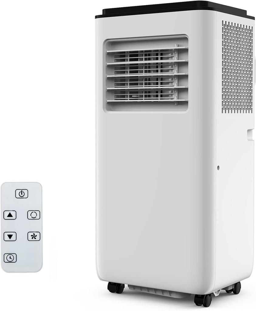 80000 BTUs (ASHRAE) / 5000 BTUs (SACC) Portable Air Conditioner – Ultra-Quiet Room AC with Cooling, 39 Pints/Day Dehumidification, 2-Speed Fan, Remote Control, Timer, for Rooms Up to 350 Sq.Ft.
