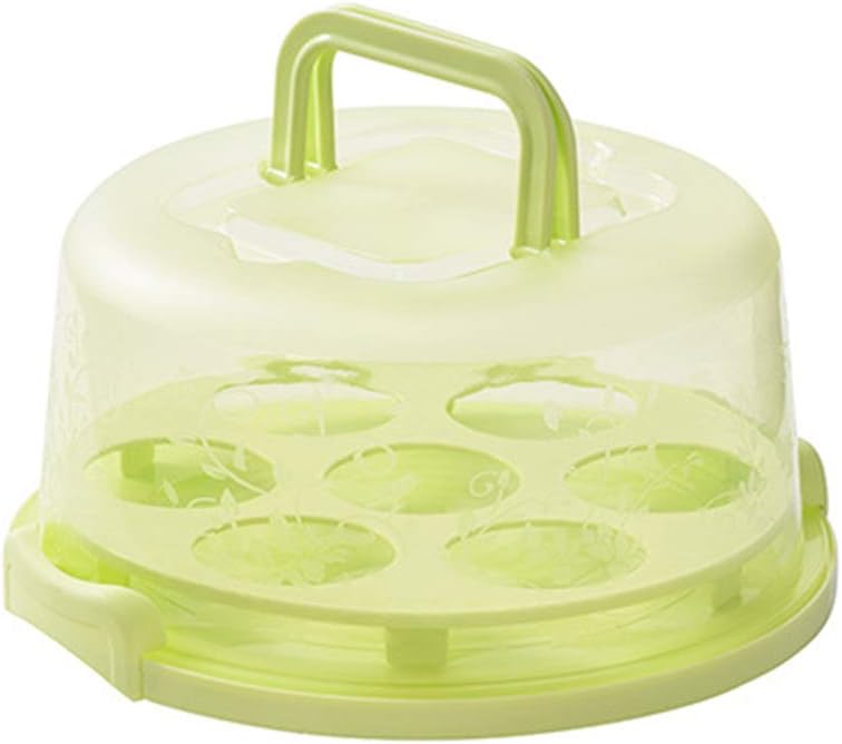TOPINCN Cake Carrier Cover Cake Stand with Lid Dessert Serving Platter Cupcake Holder Pies Display (Green)