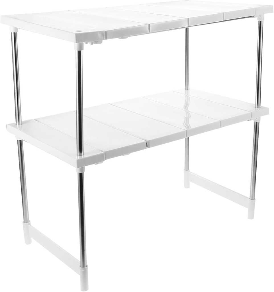 GLEAVI Stainless Steel Microwave Oven Rack Adjustable Countertop Organizer for Kitchen Storage Sturdy Metal Stand with Hooks for Seasoning and Cookware Space-Saving for Small and Large Kitchens