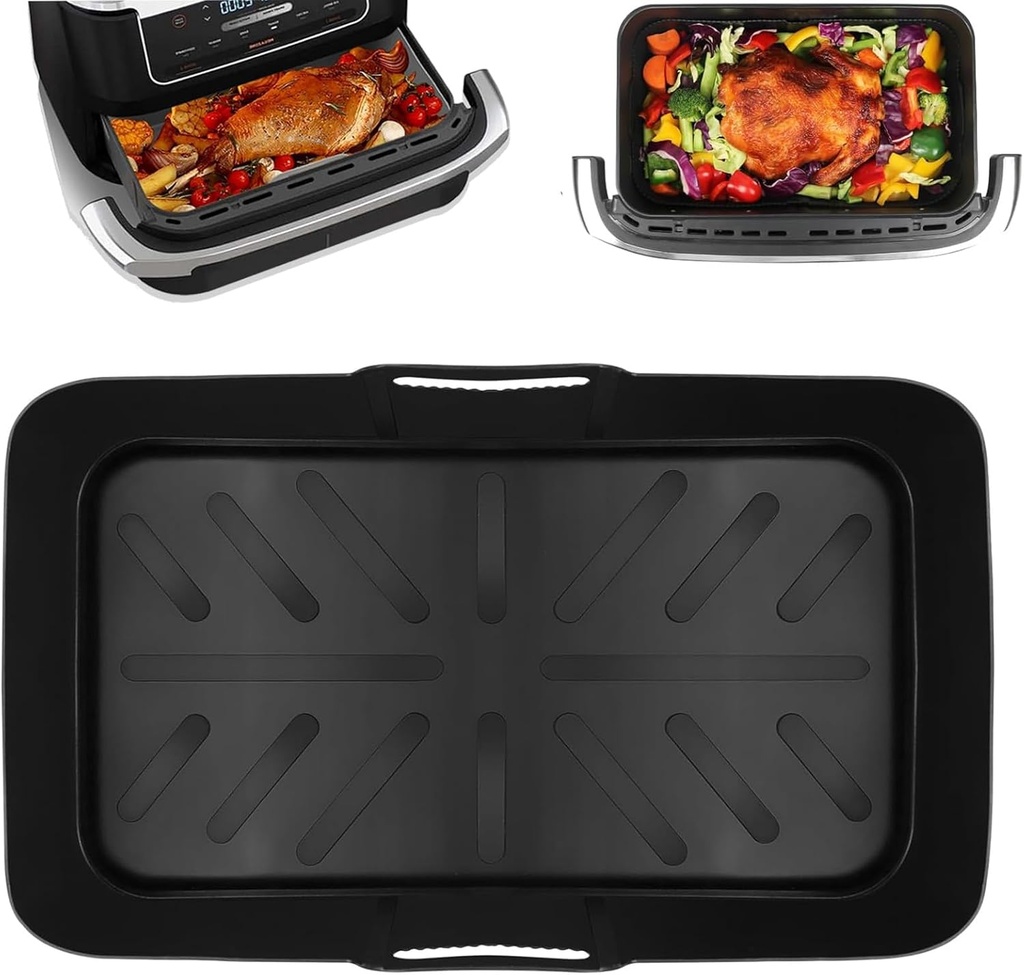 Silicone Air Fryer Liners-Air Fryer Silicone Liners For Ninja Air Fryer Foodi Accessories,Air Fryer Liners Reusable Silicone Replacement Tray Basket Dishwasher Safe Air Fryer Accessories(7QT)