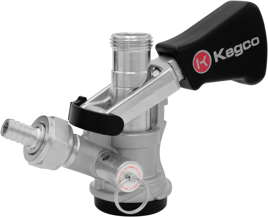 Kegco KTS98S-W Ergonomic Handle with Stainless Body & Probe European Keg Beer Coupler System, Stainless Steel