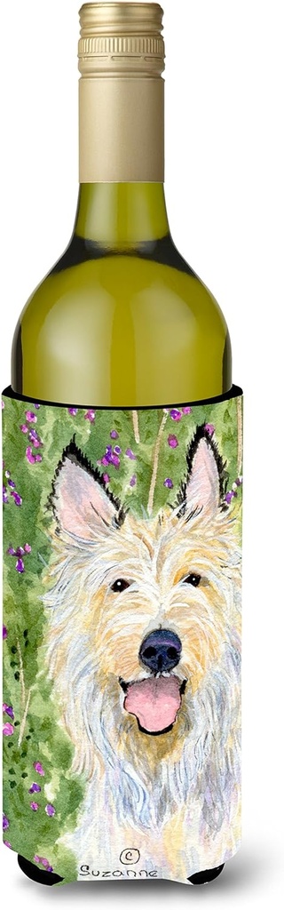 Caroline's Treasures SS1040LITERK Berger Picard Wine Bottle Hugger Bottle Cooler Sleeve Hugger Machine Washable Collapsible Insulator Beverage Insulated Holder