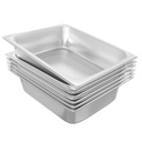EGGKITPO 1/2 Hotel Pans Half Size 6-Pack 4 Inch Deep Silver Stainless Steel Steam Table Pan Tray for Food, Catering Pan for Cafeterias, Hotel and Restaurant