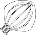 KN256 Stainless Steel Whisk for KitchenAid 6 Qt Bowl-Lift Stand Mixer, 6-Wire Whip Compatible with KV25, KP25, KP26, KL26, KD26, KP26, Heavy Duty 18/8 Stainless Steel, Dishwasher Safe, No Residue