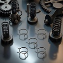 5 Pcs Door Handle Springs, Replacement Door Handle Springs for Door Knob Handle Lever Latch Internal Coil Repair Spindle Lock Torsion Spring (Black,Size : FW-MSZNH)