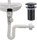 Bathroom Sink Drain Pipe Kit,Bathroom Sink Drain kit with pop-up Stopper，sink drain kit，Flexible Sink Drain Pipe P-Trap,Suitable for Overflow Outlet and No Overflow Outle