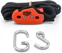 Tie Boss - 1/4 Inch, Medium Duty, (150 lbs Working Load Limit), Weather Resistant, Tie Down, Rope Tightening System, (w/15 ft Rope) (Pack of 1) (Orange)