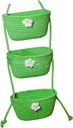 3 Tier Wall Hanging Basket Container Toiletries Phones Glasses Shelf Basket Organizer for Bedroom Kitchen Camping Office Boho, Green