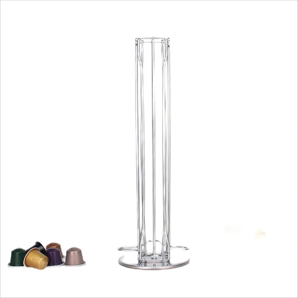 watchget Coffee Pod Holder Holds 40 Capsules Coffee Capsules Holder 360-Degree Rotation Coffee Pod Storage Container K cups Cafe Station Organizer,A