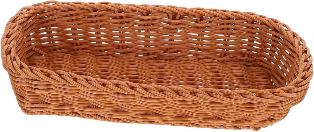 Healifty Imitation Rattan Weaving Flatware Container Plastic Cutlery Storage Basket for Kitchen Organizer Small Lightweight Fork and Chopstick Holder