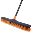 24”Push Broom Brush for Floor Cleaning with 65” Long Handle and Stiff Bristles, Heavy Duty Brush for Shop, Deck, Garage, Concrete,Indoor and Outdoor Broom,Orange