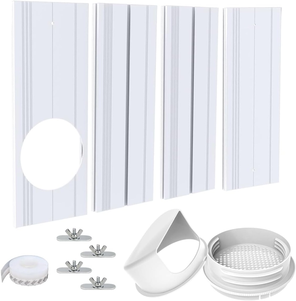 Portable Air Conditioner Windows Vent Kit, Air Conditioner Window Seal for 5/5.9In (13/15cm) Diameter Air Conditioner Exhaust Hose, Portable ac Window Kit Adjustable Length 17-55in(43-140cm)