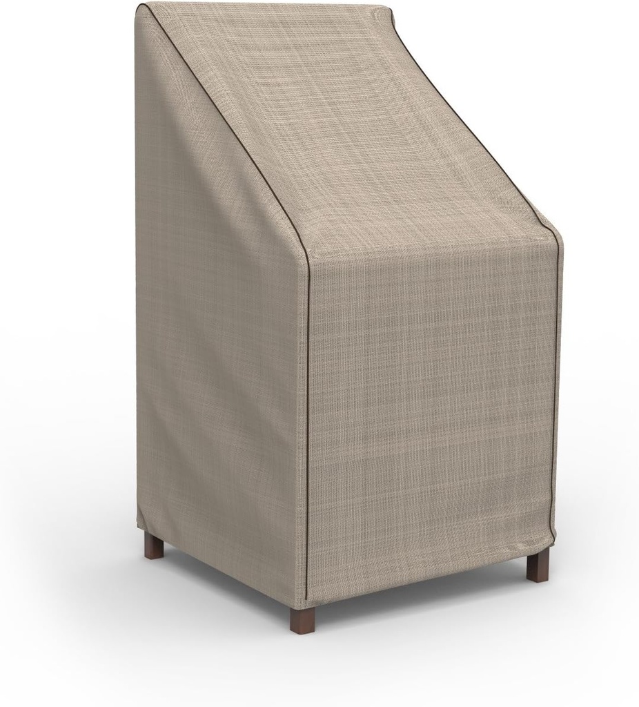 English Garden Patio Stack Chairs Cover / Barstool Cover, Heavy Duty and Waterproof Patio Furniture Covers, Two-tone Tan