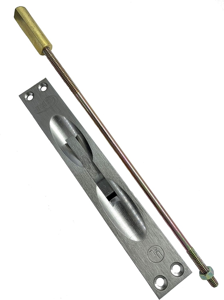 Cal-Royal ULFB634 UL Listed Solid Brass Lever Extension Flush Bolt with 12" Exte, Satin Chrome