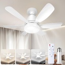 Socket Fan Light Ceiling Fans with Lights and Remote, Dimmable LED 3 Colors 3000K-6500K, 1556 Lumens Light Bulb Screw in Ceiling Fan for Bedroom, Kitchen, Living Room, Closet