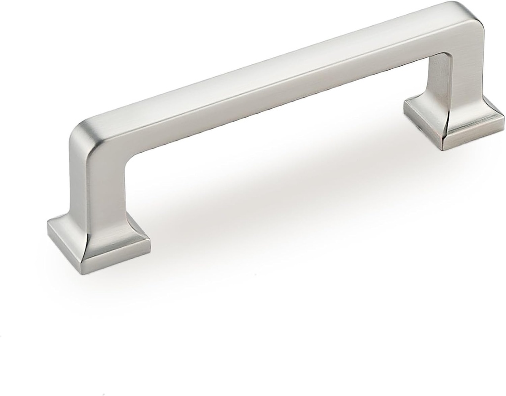 10 Pack Brushed Satin Nickel Cabinet Pulls 4.5Inch Length 3.75 Inch(96mm) Hole Center Solid Kitchen Cabinet Handles Bathroom Drawer Pulls Cupboard Handles