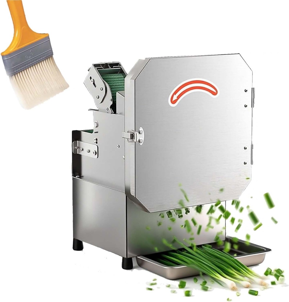 Electric Vegetable Chopper 300W, Commercial Food Processor With Adjustable Thickness 1.5-35mm, High-Efficiency Vegetable Slicer For Chives Scallions Beans Chili, Kitchen Use