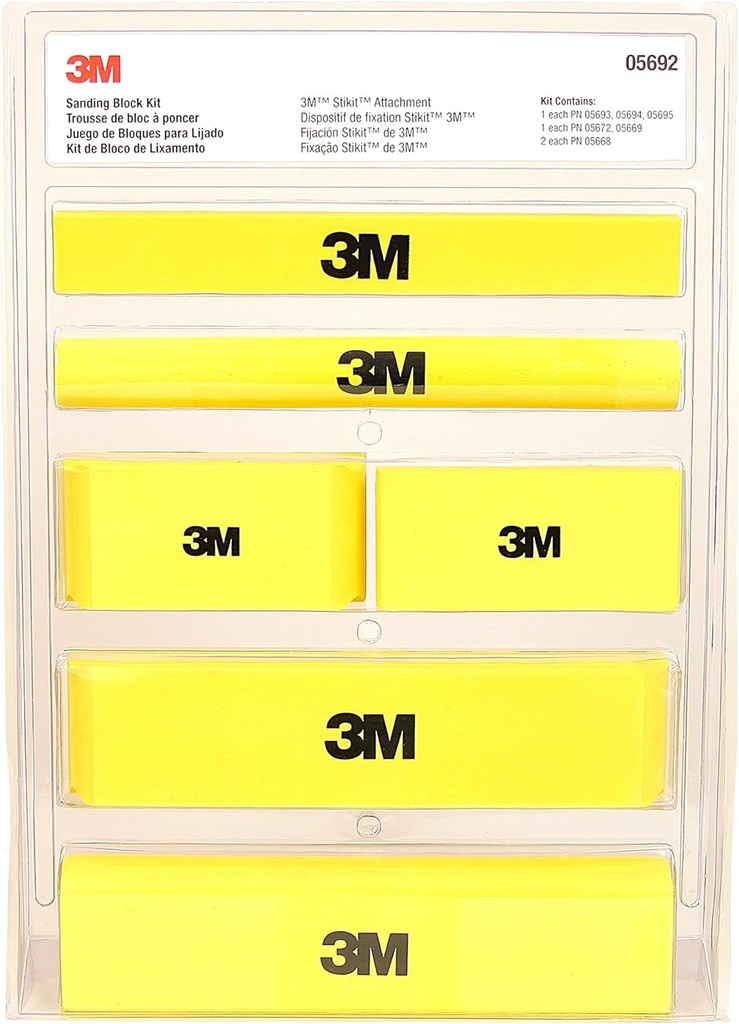 3M Stikit Sanding Block Kit, 05692, 6 Sanding Blocks Per Kit, 1 Kit, Works with 3M Stikit Abrasive Sheet Rolls