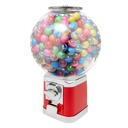 Candy Gumball Vending Machine Big Bubble Gumball Machine, Countertop Ball Bulk Vending Machine for 500 Pieces 1.26inch Ball, Classic Gumball Pinballs Capsule Toys Bank for $1 Coins Only, (Red)