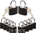 SEPOX®10-Pack 1-9/16" Weather-Proof Outdoor Padlocks Keyed Different, Brass Cylinder, Heavy-Duty Solid Steel Body Covered Black, Locks for Gates, Sheds, Storage Lockers, Fence, Boats, Marine, Fishing