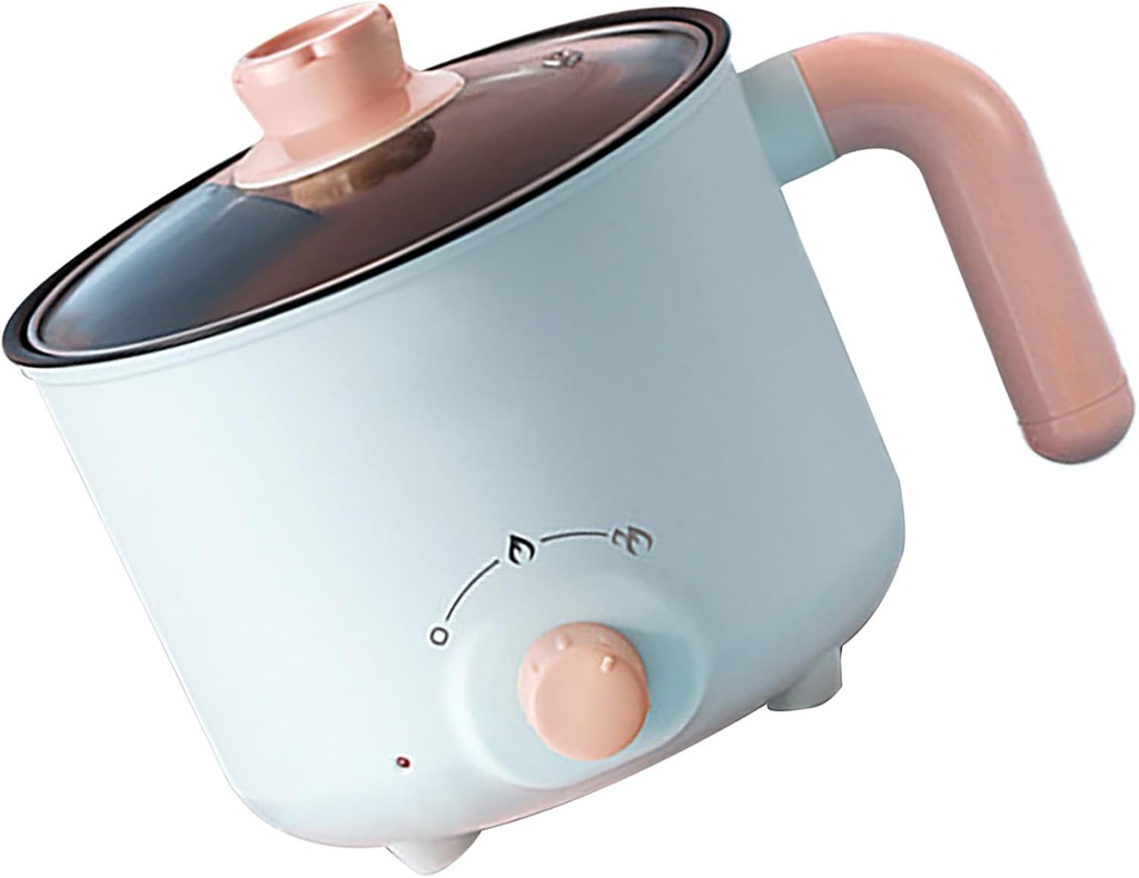 Airshi Electric Noodle Cooker, Auto Power Outage Protection Compact Anti Dry Burning Electric Cooking Pot Multi Purpose for Household (Non Stick (with Stainless Steel Steam Pot)), Airshidvn5fgsuzp-12