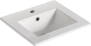 Dowell 18" Bathroom Sink,Single Bowl Vanity Ceramic Basin,Rectangular Drop-In Bathroom Sink with Overflow,White-000 1816B