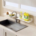 Bathroom Kitchen Sink Decorative Storage Shelf, Countertop Above-Sink Drain Organizer Aluminum Material