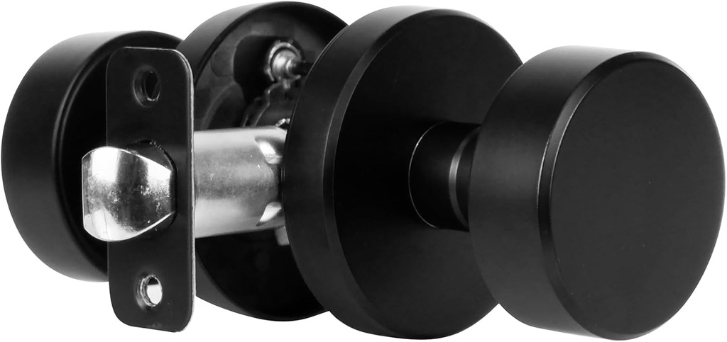 Passage Door Knobs Interior,Heavy Duty Round Door Handle for Closet,Modern Door Knobs for Closet,Matte Black
