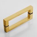 Glass Shower Door Handle 8 inches Back to Back Square Corner 304 Stainless Steel for 1/4" to 1/2" Thickness Glass - Brushed Gold