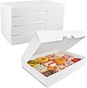 Fit Meal Prep 18 Pack 15x11.5x2.2'' White Bakery Box - Holds 12 Donuts, Auto-Popup Cardboard Gift Packaging and Baking Containers, Cookies, Brownies, Pastry and Bread Boxes