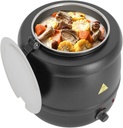 Soup Warmer, 110V Electric Sup Warmer Pot, Stainless Steel Insert Pot, 10.5 Quarts Food Warmer with Lid, for Parties Restaurant Buffet Big Family, Black