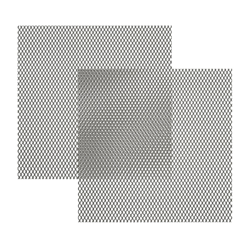 PATIKIL 4" L x 4" W Universal Car Grill Mesh, 2Pcs 2x3mm Diamond Hole Aluminum Mesh Expanded Perforated Metal Sheet for Ventilation Filtration Dryer Vent Guard Screen, Black