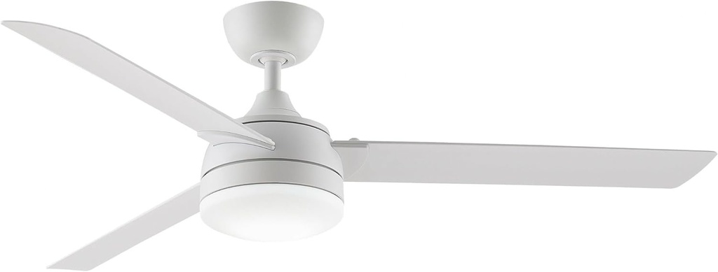 Fanimation Xeno Wet 3 Blade Ceiling Fan 14.54 Inch Tall and 56 Inch Wide with Matte White Finish and Matte White Blades