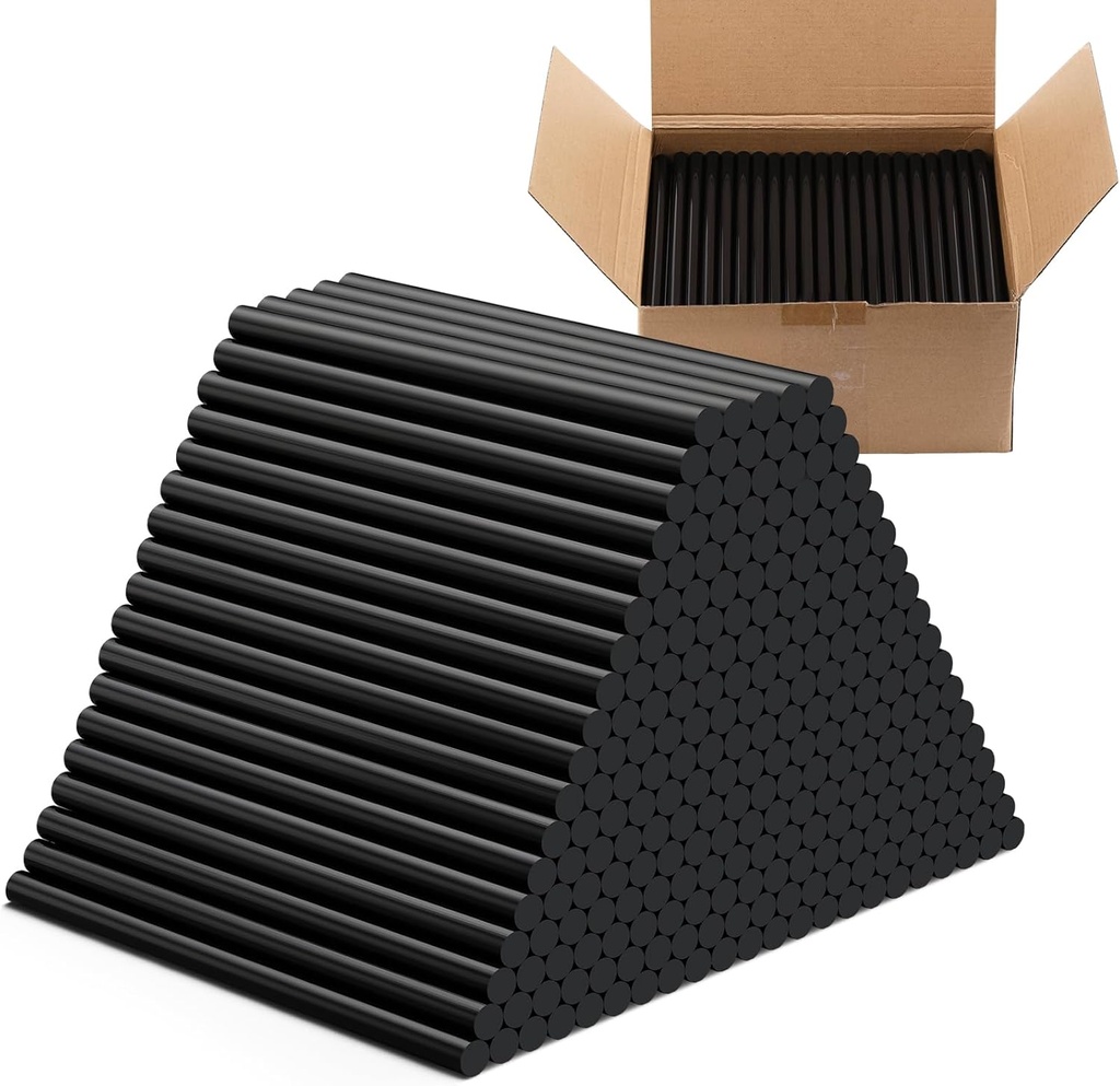 Threlaco 240 Pack Hot Glue Sticks Black Hot Melt Adhesive Glue Sticks for All Temp Guns 8 Long x 0.43 Dia Multipurpose for Kids Adults DIY Art Craft Sealing Repairing Festival Decoration 11.5lb
