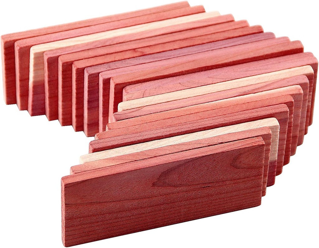 Cedar Space Cedar Blocks for Closet Storage,100% Aromatic Red Ceder Blocks Cedar Planks Chips 16pcs for Closet Drawers 100% Natural Wood Chips