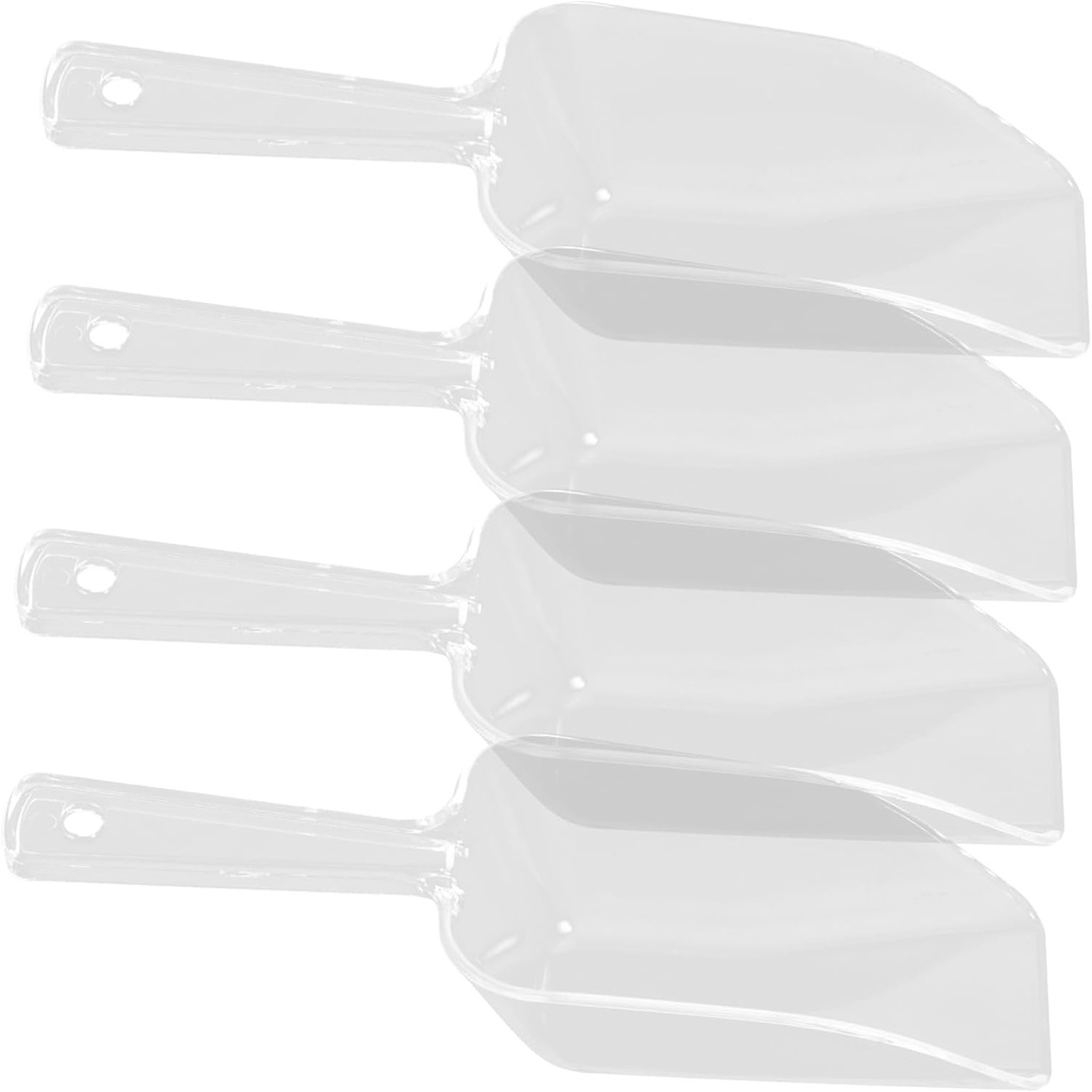PRETYZOOM 4pcs Mini Plastic Ice Scoops for Ice Cream Candy Protein Powder and Desserts Versatile Measuring Cup Scoopers for Weddings and Buffets White Random Style