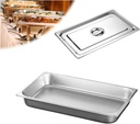 Deep Restaurant Steam Table Pans Container, Commercial Food Pans Stainless Steel,Hotel Buffet Pan Full Size,1/1（53 * 32.5cm）,6.5cm
