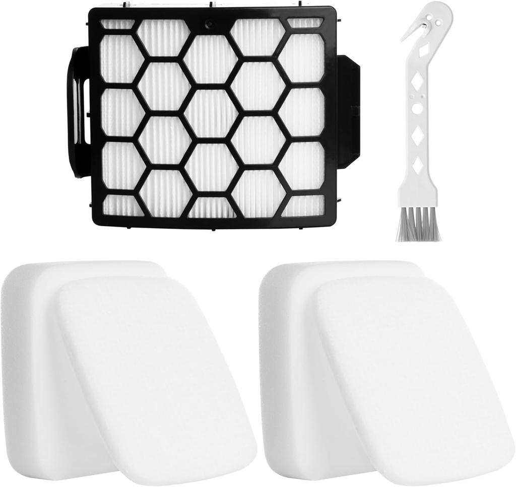 UV850 UV900 Filters Replacement for Shark Performance Lift-Away UV850 UV900 LA492 LA490 DuoClean Upright Vacuum, Compare to Part #XHF320 & XFFK602UKT, 1 HEPA Filter and 2 Foam & Felt Filters