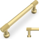 10 Pack 5Inch(128mm) Kitchen Cabinet Handles Brushed Gold Knurled Cabinet Pulls Gold Drawer Pulls Kitchen Hardware