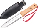 Nisaku NJP651 Hori Weeding & Digging Knife-Hardened HRC58 Edition, Authentic Tomita (Est. 1960) Japanese Stainless Steel, 7.25" Blade, Wood Handle, w/Premium Leather Sheath