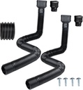 7ft Long Gutter Downspout Extensions, 3.1" OD Gutter Downspout Extender Pipe for 2"×3" Downspout and 3"×4"Downspout, Flexible Pipe Stretched Length 7ft, Black,2-Pack