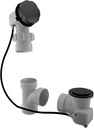 Westbrass Sch. 40 PVC 27 in. Cable Drive Bath Waste - Ball Joint Head, Matte Black, D50P27BJ-62