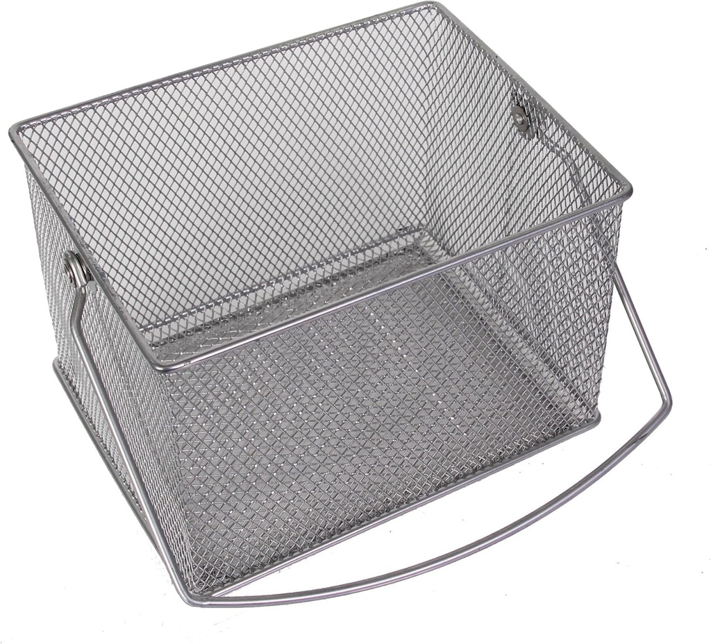 YBM Home Mesh Wire Food Storage Organizer Bin Basket with Handle for Kitchen Pantry, Cabinets, Bathroom, Laundry Room, Closets, Garage - Rectangle Metal Farmhouse Mesh Basket, 1 Unit (1)